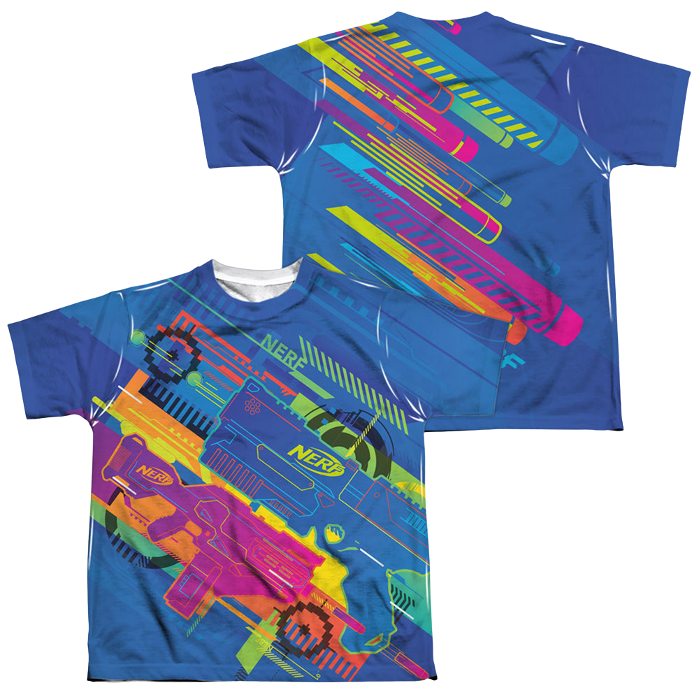 Hasbro Neon Collage (Front/Back Print) - Youth All-Over Print T-Shirt Youth All-Over Print T-Shirt (Ages 8-12) Nerf   