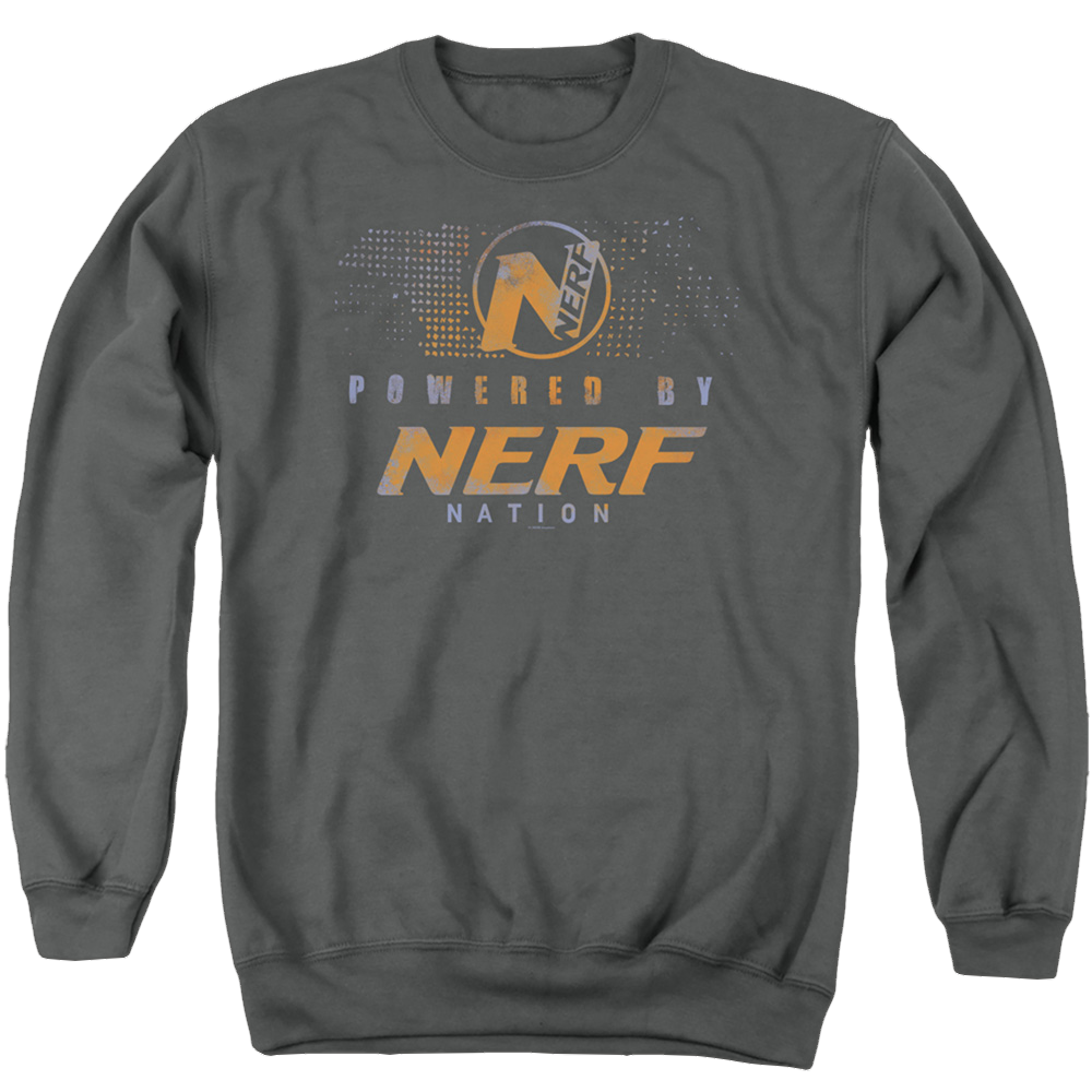 Nerf Powered By Nerf Nation - Men's Crewneck Sweatshirt Men's Crewneck Sweatshirt Nerf   