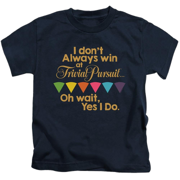 Navy kid's t-shirt for ages 4 to 7 with Transformers I Always Win graphic