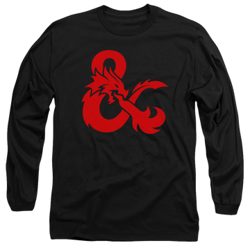 Black men's long sleeve t-shirt with Dungeons & Dragons Ampersand Logo graphic