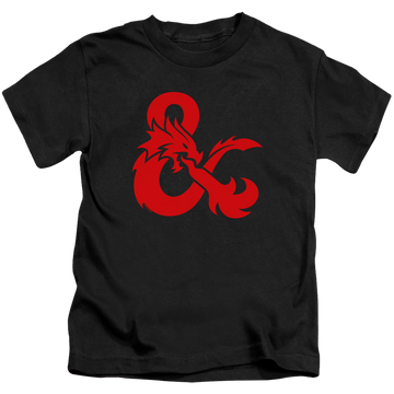 Black kid's t-shirt for ages 4 to 7 with Dungeons & Dragons Ampersand Logo graphic