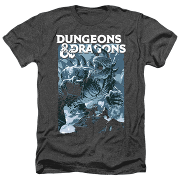 Charcoal men's heather t-shirt with Dungeons & Dragons Tarrasque graphic