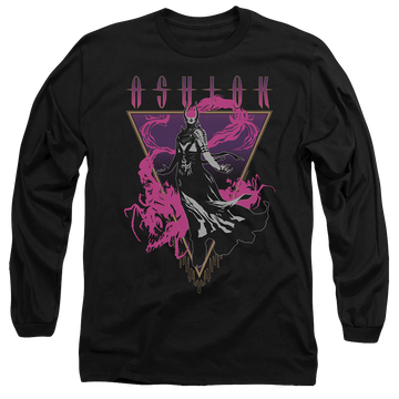 Black men's long sleeve t-shirt with Magic the Gathering Ashiok graphic