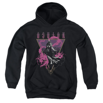 Black youth hoodie for ages 8 to 12 with Magic the Gathering Ashiok graphic