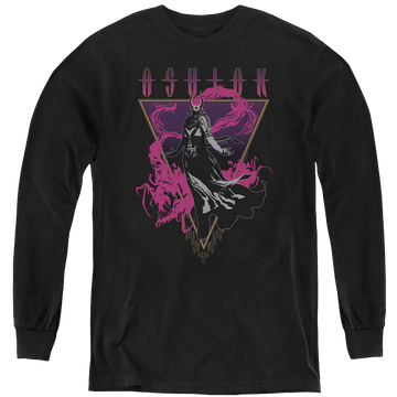 Black youth long sleeve t-shirt with Magic the Gathering Ashiok graphic