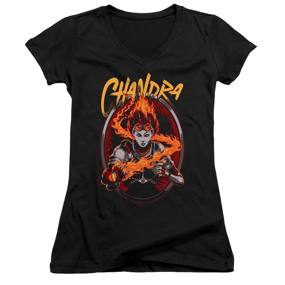 Magic the Gathering Chandra - Juniors V-Neck T-Shirt Juniors V-Neck T-Shirt Magic the Gathering   