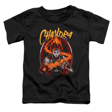 Black toddler t-shirt with Magic the Gathering Chandra graphic