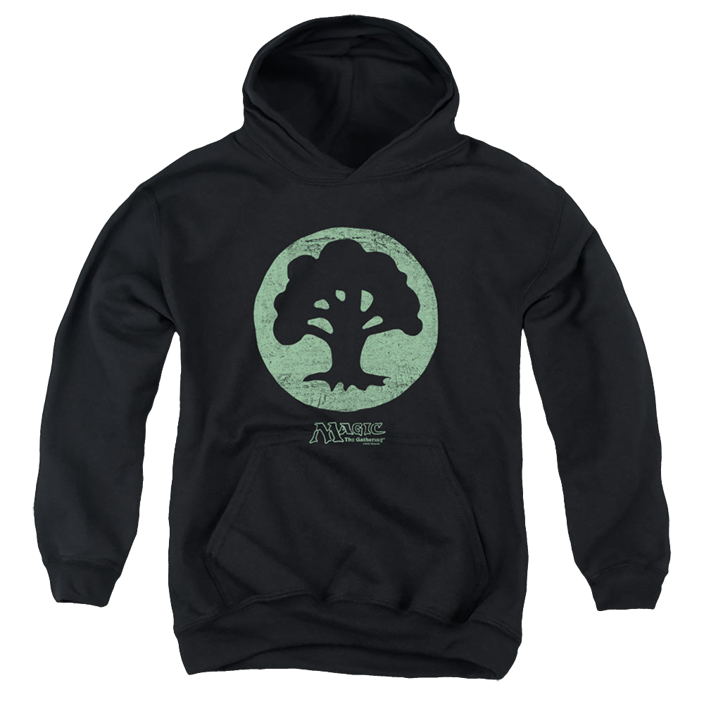 Magic the Gathering Green Symbol - Youth Hoodie Youth Hoodie (Ages 8-12) Magic the Gathering   