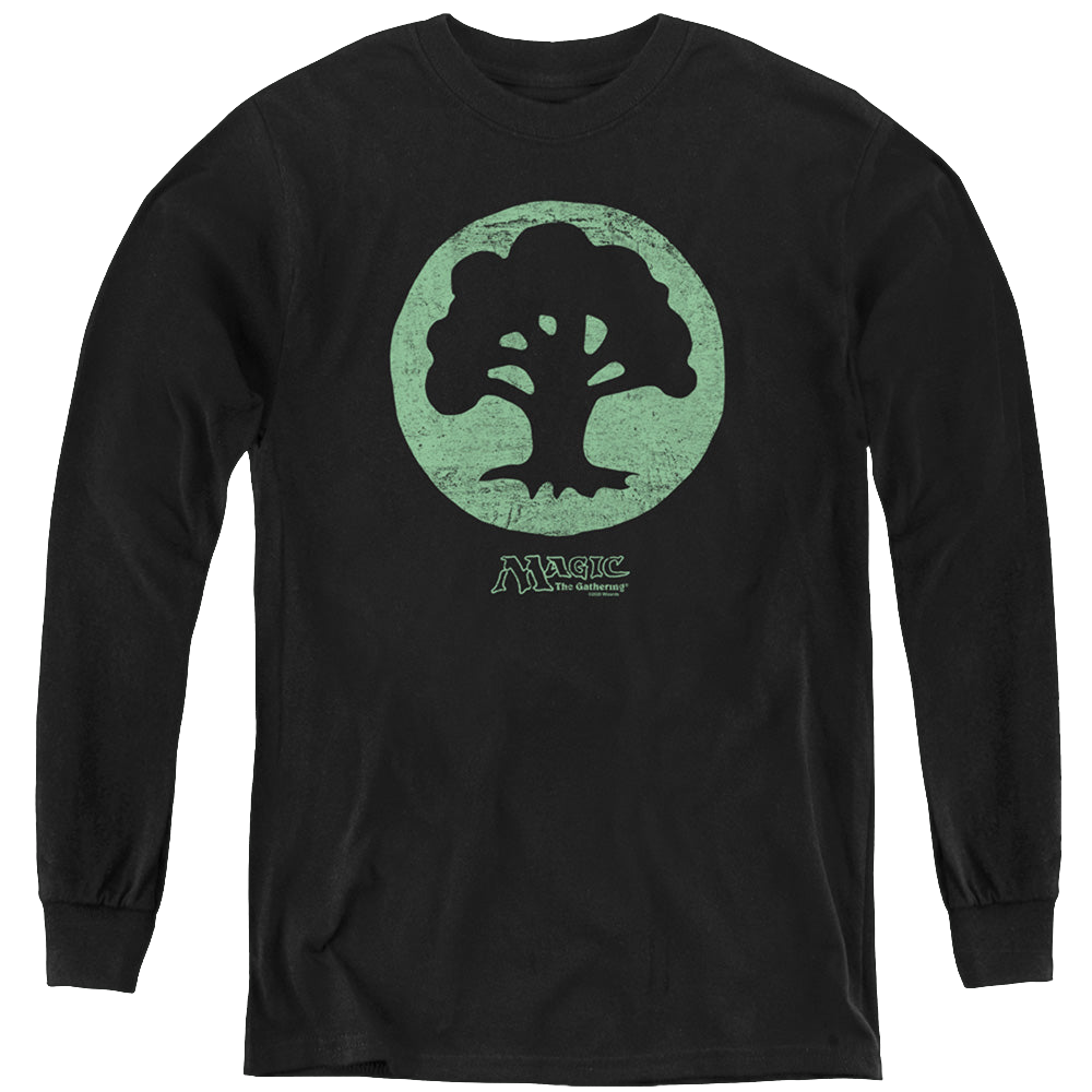 Magic the Gathering Green Symbol - Youth Long Sleeve T-Shirt Youth Long Sleeve T-Shirt Magic the Gathering   