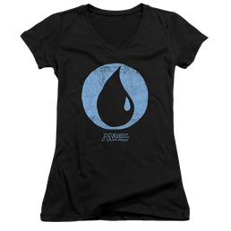 Magic the Gathering Blue Symbol - Juniors V-Neck T-Shirt Juniors V-Neck T-Shirt Magic the Gathering   