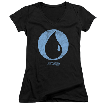 Magic the Gathering Blue Symbol - Juniors V-Neck T-Shirt Juniors V-Neck T-Shirt Magic the Gathering   