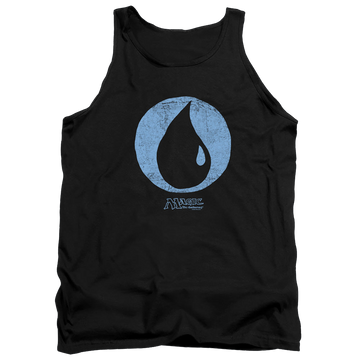 Black men's tank with Magic the Gathering Blue Symbol graphic