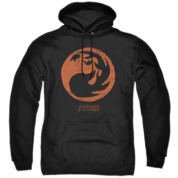 Black pullover hoodie with Magic the Gathering Red Symbol graphic