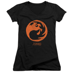 Magic the Gathering Red Symbol - Juniors V-Neck T-Shirt Juniors V-Neck T-Shirt Magic the Gathering   