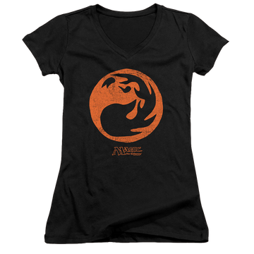 Magic the Gathering Red Symbol - Juniors V-Neck T-Shirt Juniors V-Neck T-Shirt Magic the Gathering   