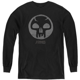 Magic the Gathering Black Symbol - Youth Long Sleeve T-Shirt Youth Long Sleeve T-Shirt Magic the Gathering   