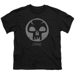 Magic the Gathering Black Symbol - Youth T-Shirt Youth T-Shirt (Ages 8-12) Magic the Gathering   