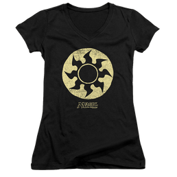 Magic the Gathering White Symbol - Juniors V-Neck T-Shirt Juniors V-Neck T-Shirt Magic the Gathering   