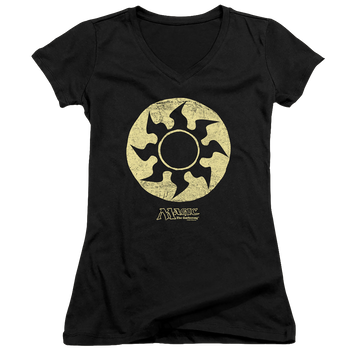 Magic the Gathering White Symbol - Juniors V-Neck T-Shirt Juniors V-Neck T-Shirt Magic the Gathering   