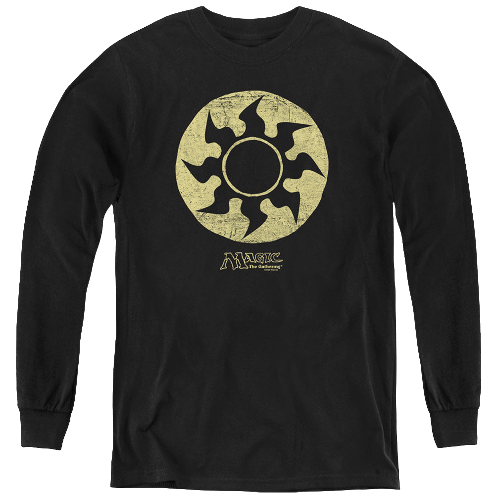 Magic the Gathering White Symbol - Youth Long Sleeve T-Shirt Youth Long Sleeve T-Shirt Magic the Gathering   