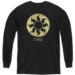 Magic the Gathering White Symbol - Youth Long Sleeve T-Shirt Youth Long Sleeve T-Shirt Magic the Gathering   
