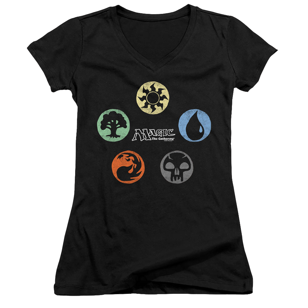 Magic the Gathering 5 Colors - Juniors V-Neck T-Shirt Juniors V-Neck T-Shirt Magic the Gathering   