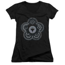 Magic the Gathering Icon Glyph - Juniors V-Neck T-Shirt Juniors V-Neck T-Shirt Magic the Gathering   