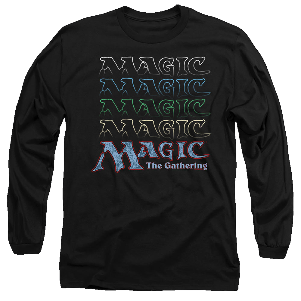Magic the Gathering Retro Logo Repeat - Men's Long Sleeve T-Shirt Men's Long Sleeve T-Shirt Magic the Gathering   