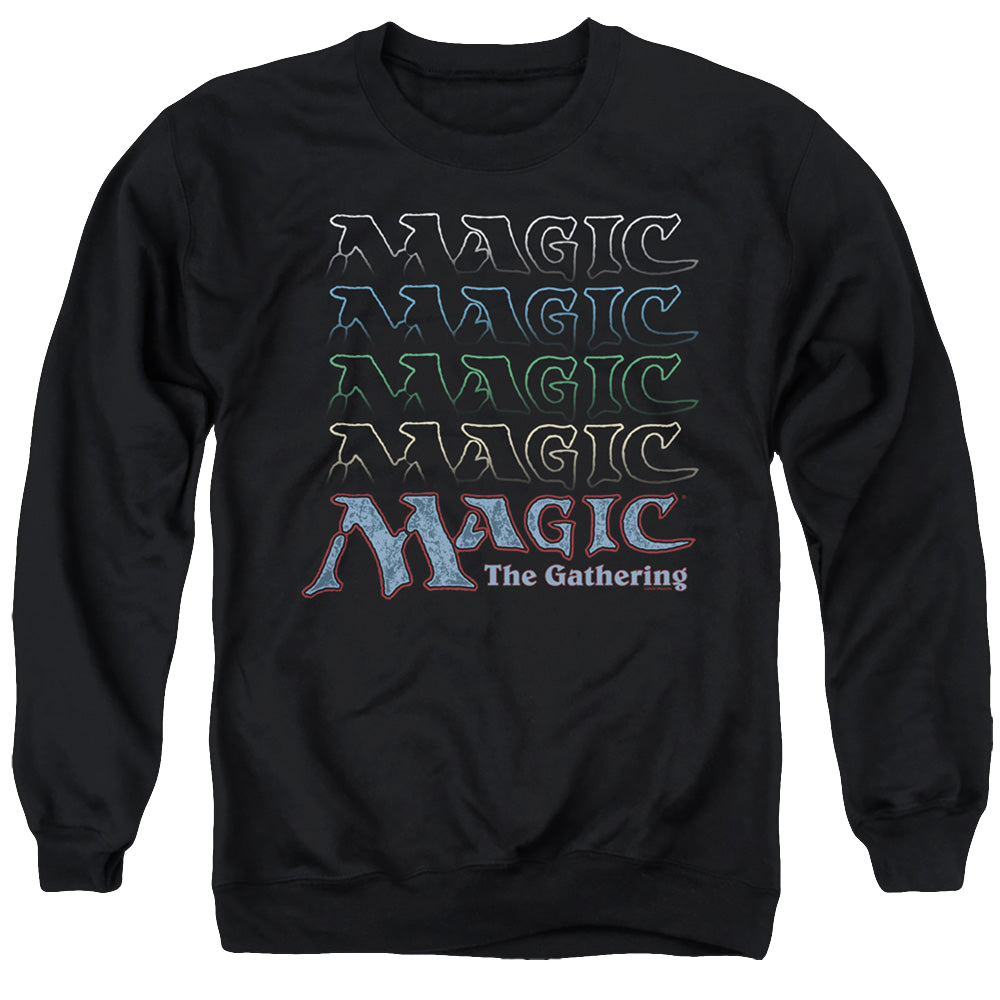 Magic the Gathering Retro Logo Repeat - Men's Crewneck Sweatshirt Men's Crewneck Sweatshirt Magic the Gathering   