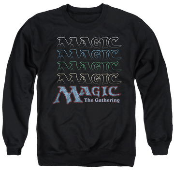 Magic the Gathering Retro Logo Repeat - Men's Crewneck Sweatshirt Men's Crewneck Sweatshirt Magic the Gathering   