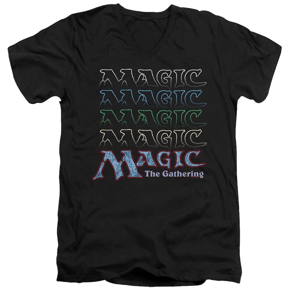 Magic the Gathering Retro Logo Repeat - Men's V-Neck T-Shirt Men's V-Neck T-Shirt Magic the Gathering   