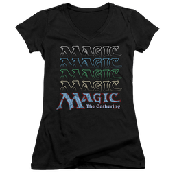 Magic the Gathering Retro Logo Repeat - Juniors V-Neck T-Shirt Juniors V-Neck T-Shirt Magic the Gathering   