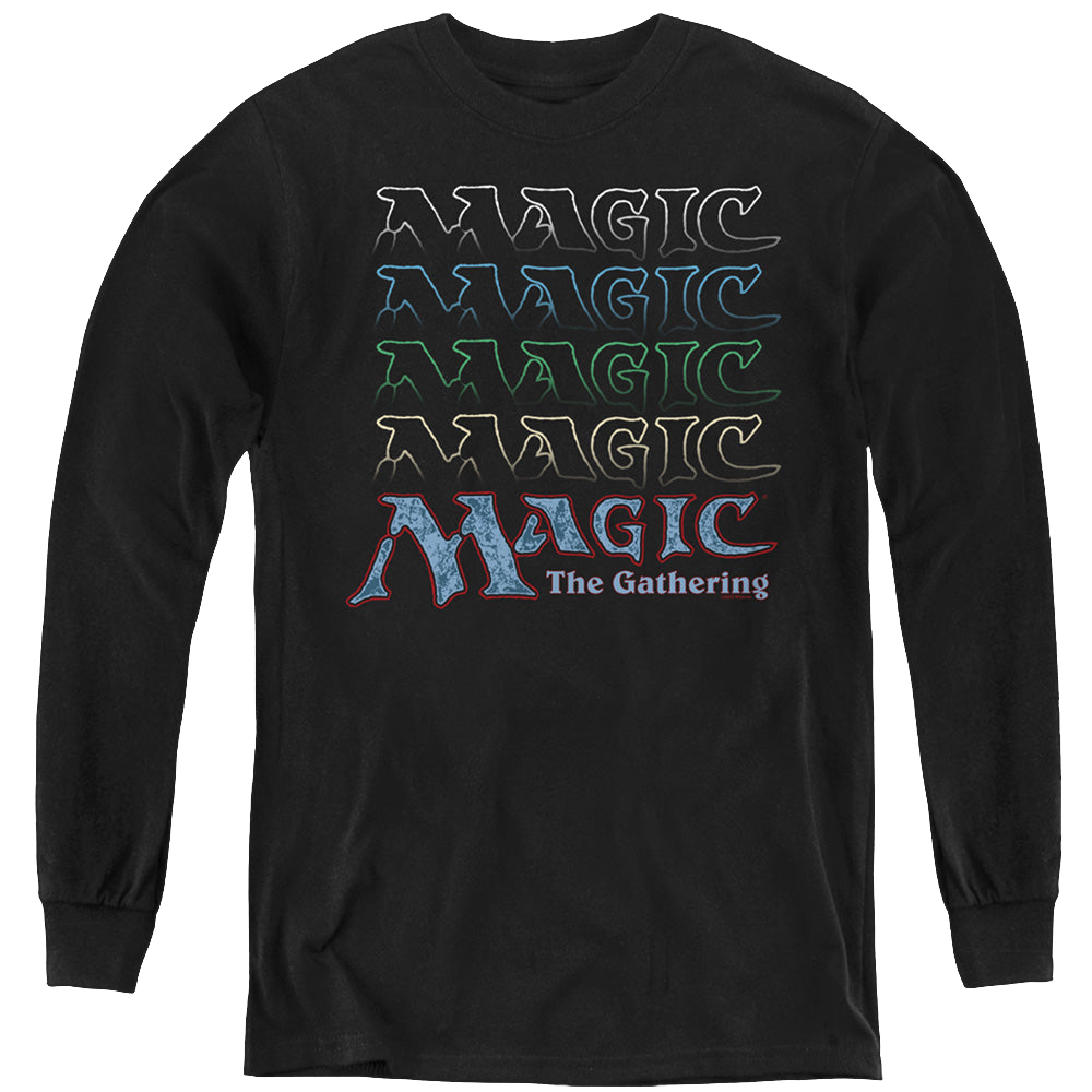 Magic the Gathering Retro Logo Repeat - Youth Long Sleeve T-Shirt Youth Long Sleeve T-Shirt Magic the Gathering   