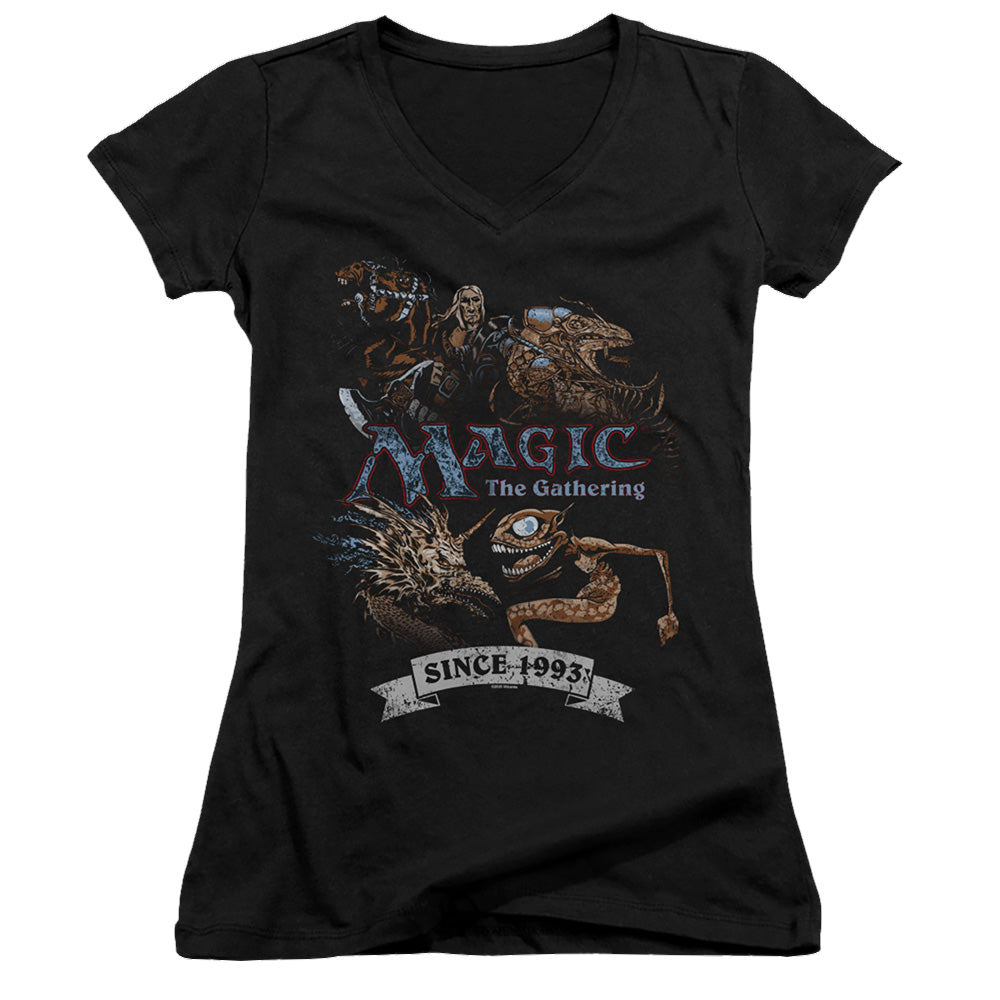 Magic the Gathering Four Pack Retro - Juniors V-Neck T-Shirt Juniors V-Neck T-Shirt Magic the Gathering   