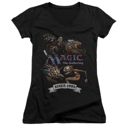 Magic the Gathering Four Pack Retro - Juniors V-Neck T-Shirt Juniors V-Neck T-Shirt Magic the Gathering   