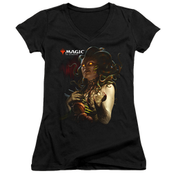 Magic the Gathering Vraska Queen Of Golgari - Juniors V-Neck T-Shirt Juniors V-Neck T-Shirt Magic the Gathering   