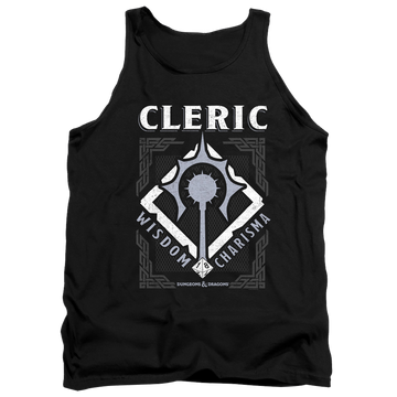 Black men's tank with Dungeons & Dragons Cleric graphic
