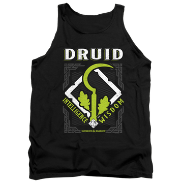 Black men's tank with Dungeons & Dragons Druid graphic