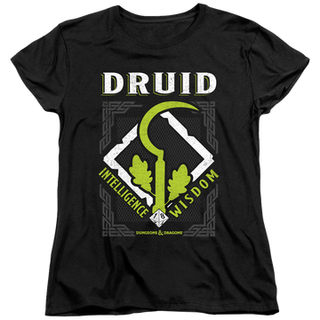 Black women's t-shirt with Dungeons & Dragons Druid graphic