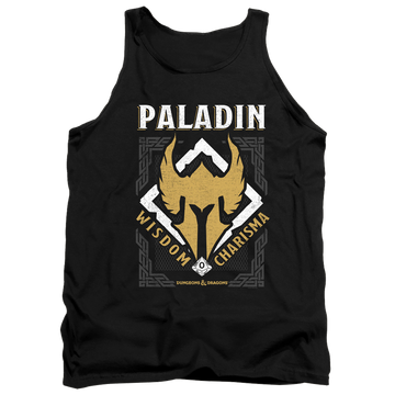 Black men's tank with Dungeons & Dragons Paladin graphic