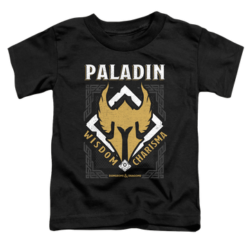 Black toddler t-shirt with Dungeons & Dragons Paladin graphic