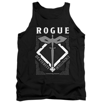 Black men's tank with Dungeons & Dragons Rogue graphic