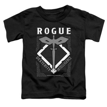 Black toddler t-shirt with Dungeons & Dragons Rogue graphic
