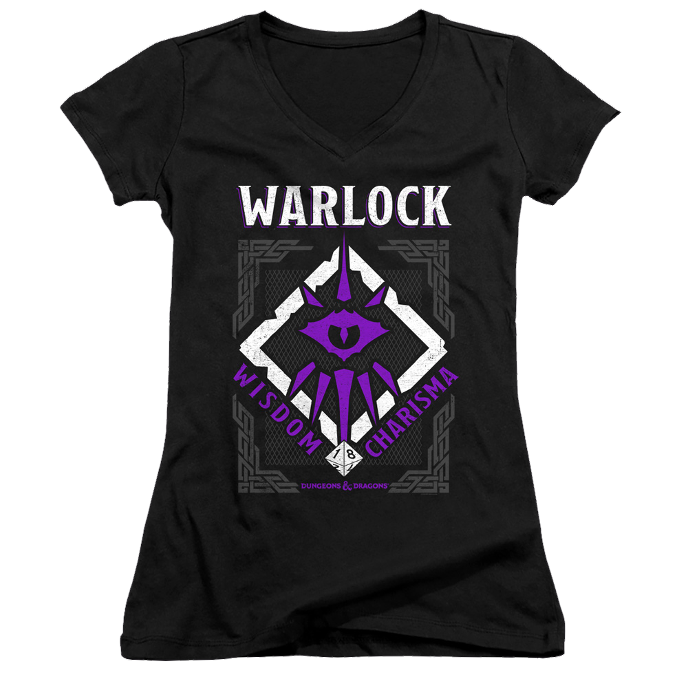 Dungeons & Dragons Warlock - Juniors V-Neck T-Shirt Juniors V-Neck T-Shirt Dungeons & Dragons   