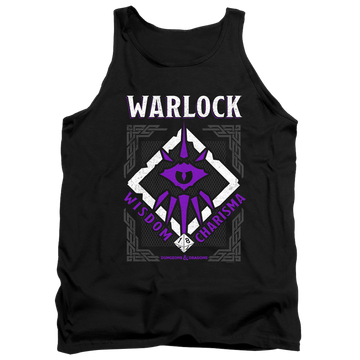 Black men's tank with Dungeons & Dragons Warlock graphic