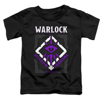 Black toddler t-shirt with Dungeons & Dragons Warlock graphic
