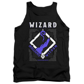 Black men's tank with Dungeons & Dragons Wizard graphic