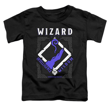 Black toddler t-shirt with Dungeons & Dragons Wizard graphic