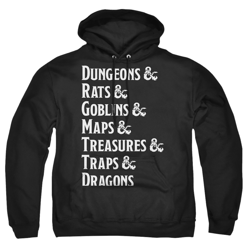 Dungeons & Dragons Dungeon List - Pullover Hoodie Pullover Hoodie Dungeons & Dragons   