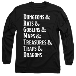 Dungeons & Dragons Dungeon List - Men's Long Sleeve T-Shirt Men's Long Sleeve T-Shirt Dungeons & Dragons   